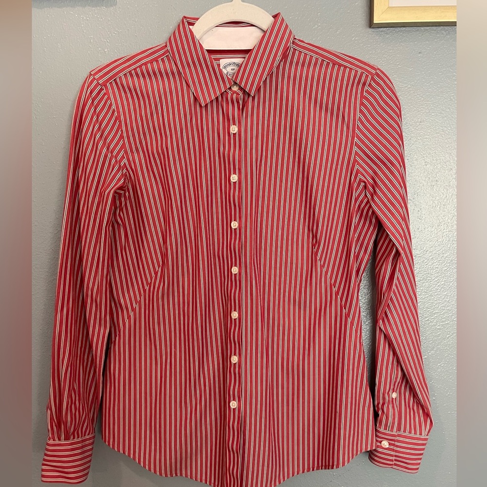 Women’s Brooks Brothers Red and White Striped Shirt